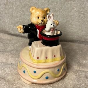 Teddy Bear & Rabbit Music Box - Plays 'LET ME BE YOUR TEDDY BEAR' ***WORKS***